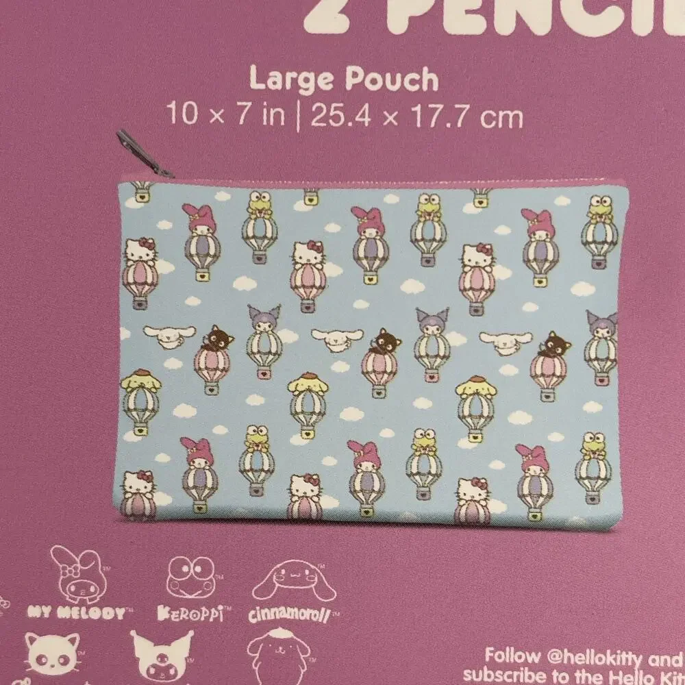 Sanrio Hello Kitty & Friends Pencil Pouches Clear Skies 2 Medium & Large 2024
